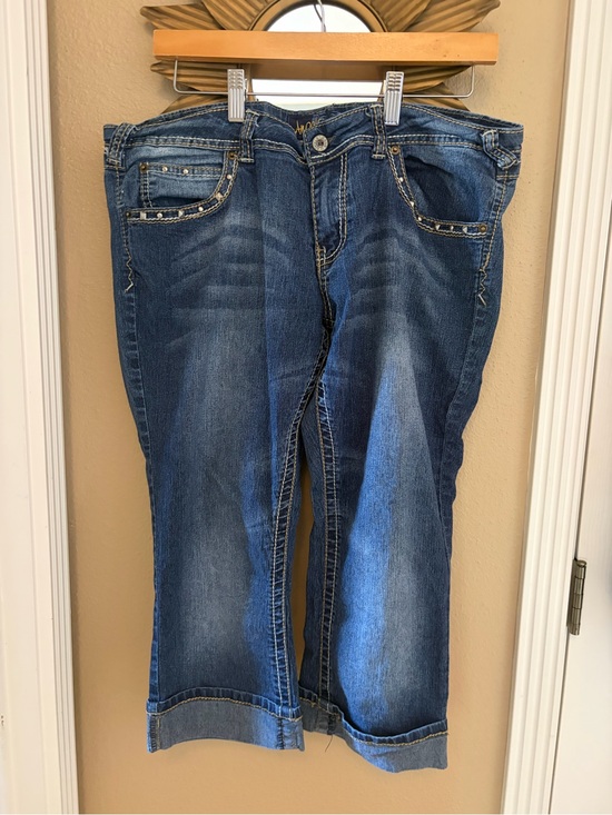 Angels Other - Angels Jeans Metal Stud Capri Dark Denim Size 17